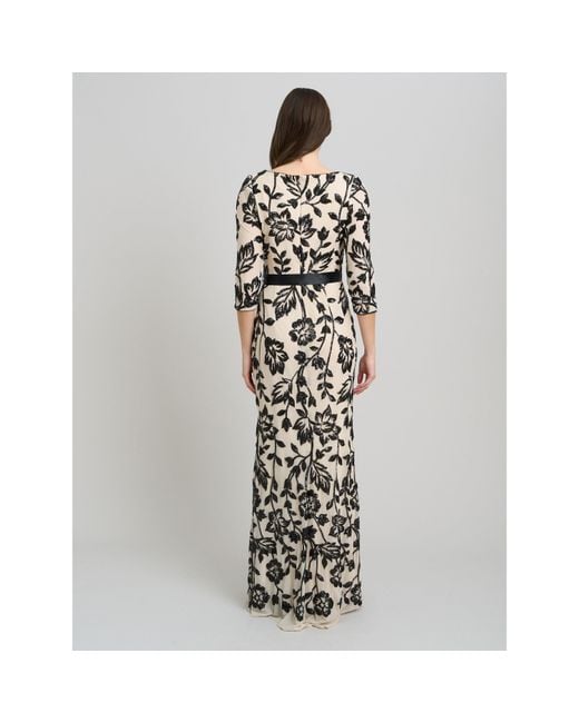 Gina Bacconi White Murphy Embroidered Sequin Maxi Dress