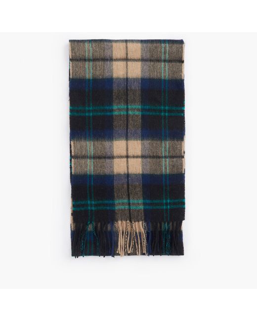 Barbour Blue Tartan Wool Cashmere Scarf