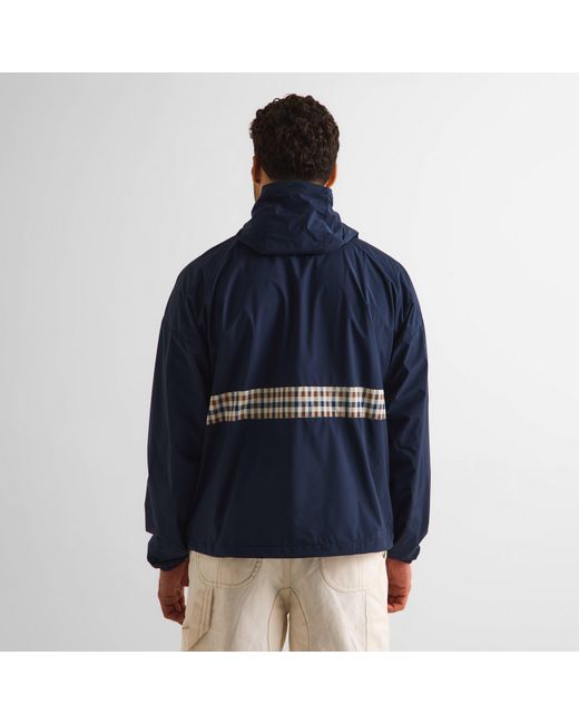 Aquascutum Blue Rain Anorak Jacket for men
