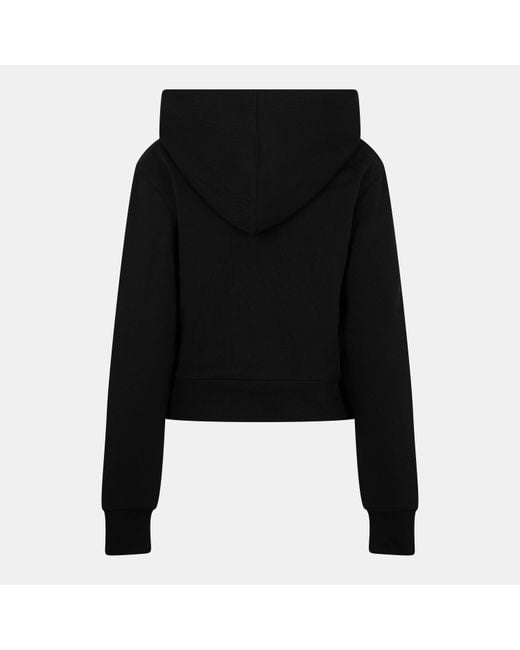 Palm Angels Black Over The Head Cropped Hoodie