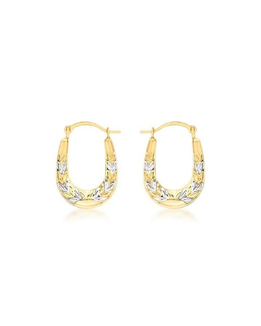 Be You Metallic 9ct 2-colour Mini Patterned Hoops