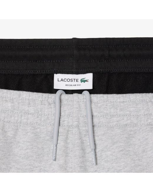 Lacoste Gray Cotton Fleece Colour Block Shorts for men