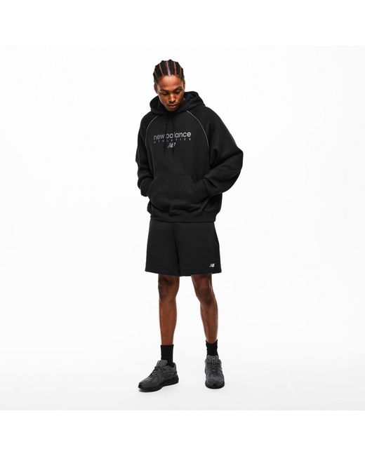 New Balance Black Fleece Jogger Shorts for men
