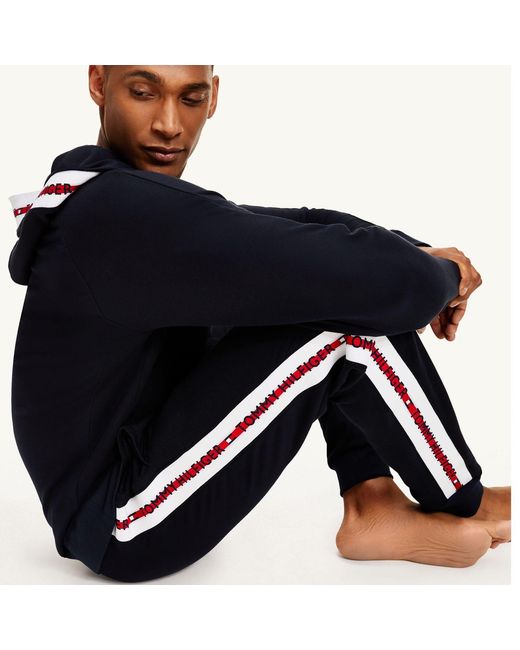 Tommy Hilfiger Blue Repeat Logo Track Pants for men