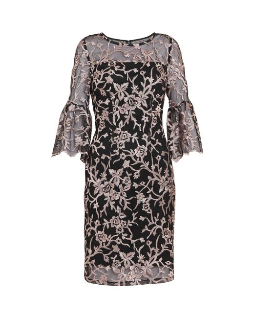 Gina Bacconi White Maxine Embroidered Shift Dress
