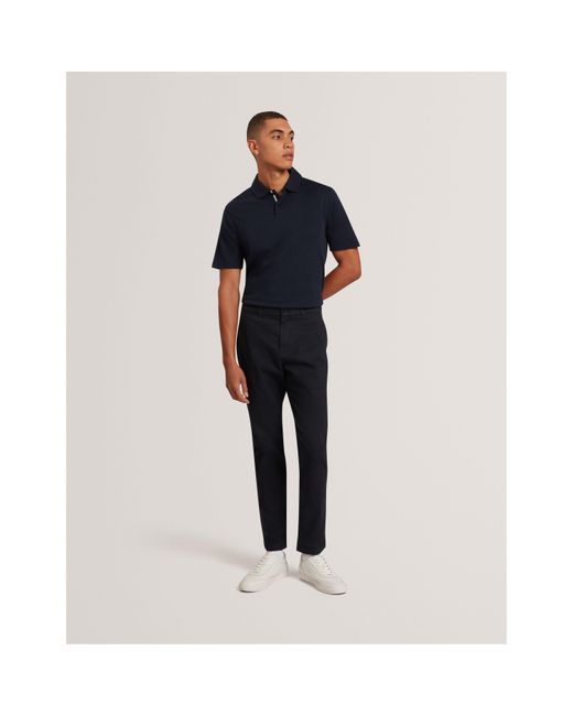 Ted Baker Blue Mercerised Short Sleeve Polo Shirt for men