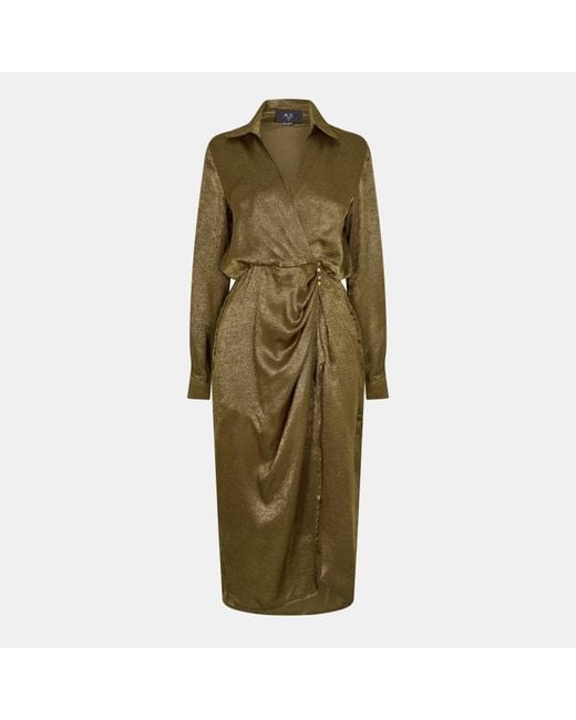AX Paris Green And Wrap Shirt Midi Dress