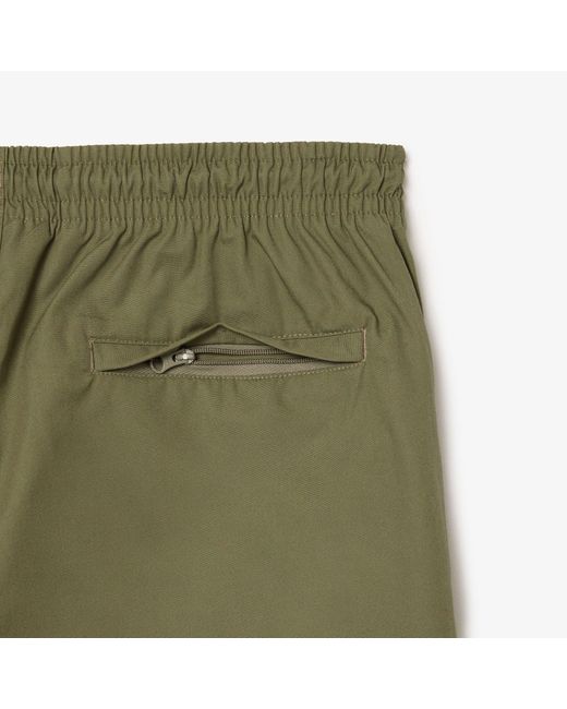 Lacoste Green Relaxed Fit Poplin Shorts for men
