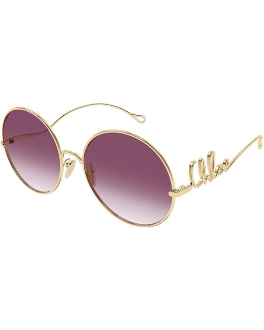 Chloé Purple Icon Round Sunglasses