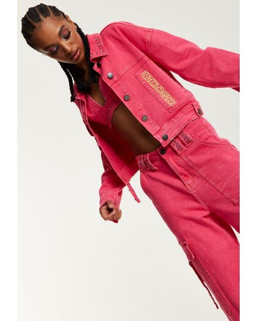 Shop Pink Denim Jacket Online - Etsy