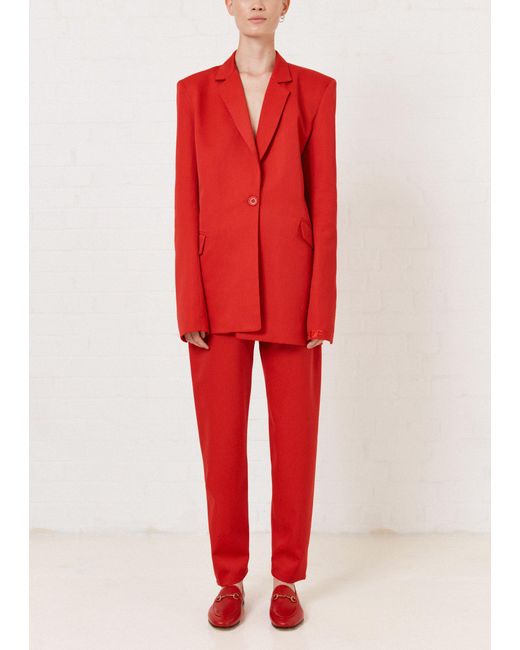 light red suit jacket