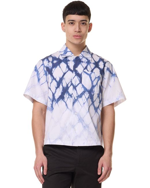 Dion Lee Blue Shibori Safari Shirt for men