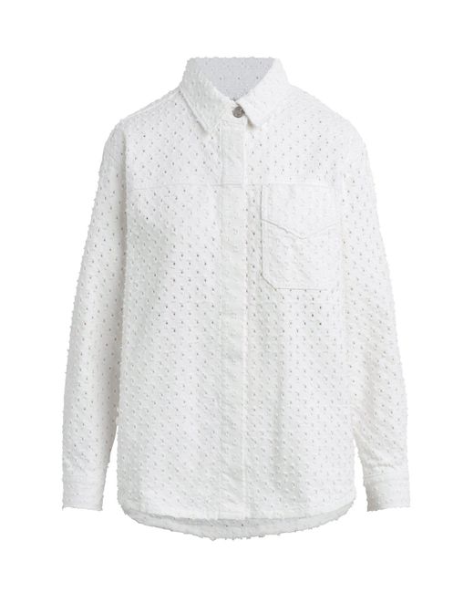 Hudson White Tattered Shacket