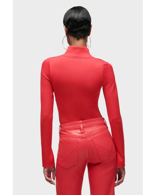 Hudson Red Long Sleeve Hook & Eye Bodysuit