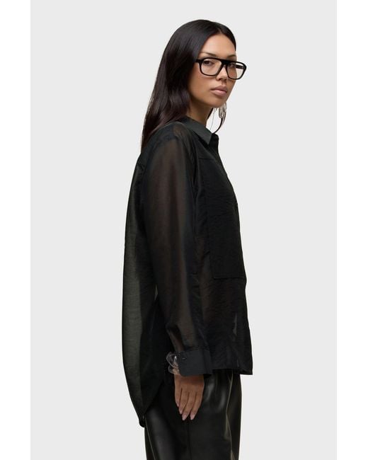 Hudson Black Sheer Oversized Button Up