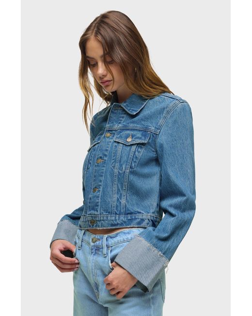 Hudson Blue Cuffed Cropped Denim Jacket