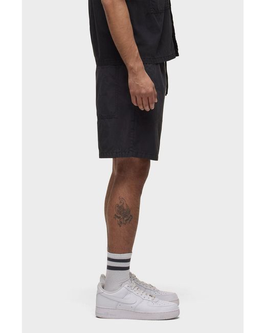 Hudson Black Nylon Drawstring Short for men