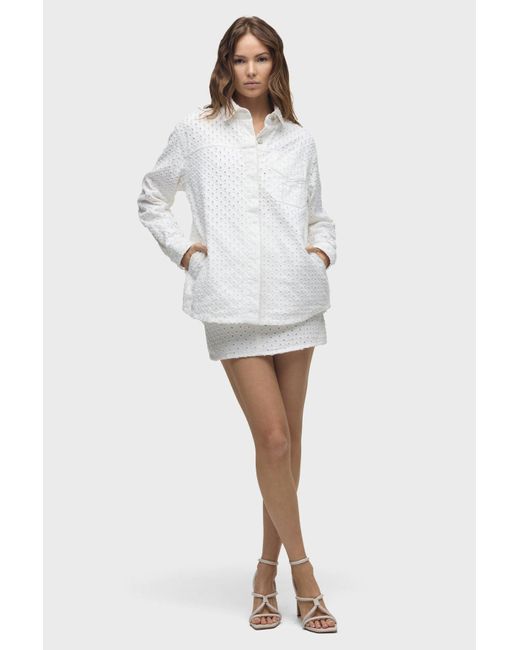 Hudson White Tattered Shacket