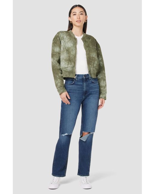 Hudson Green Cropped Bomber Jacket