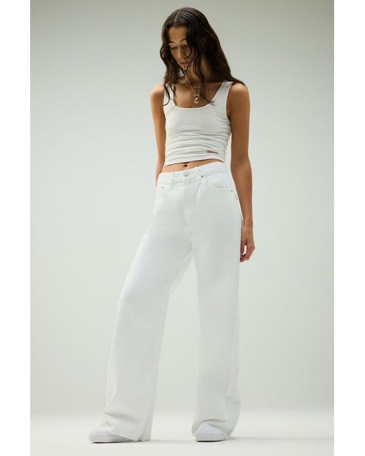 Hudson White Jodie Loose Fit Wide Leg Jean W/ Flap