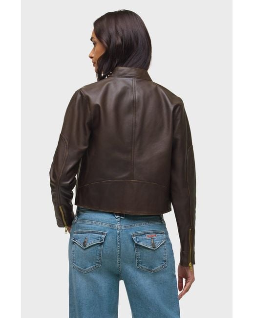 Hudson Blue Leather Moto Jacket