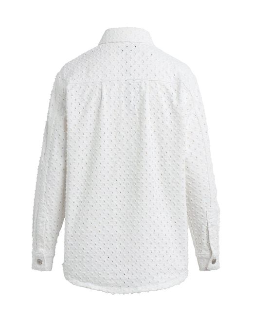 Hudson White Tattered Shacket