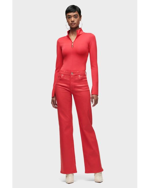 Hudson Red Long Sleeve Hook & Eye Bodysuit