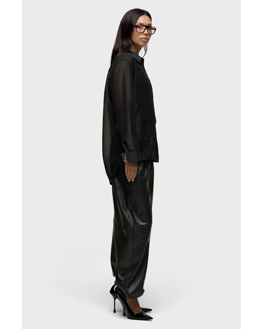 Hudson Black Sheer Oversized Button Up