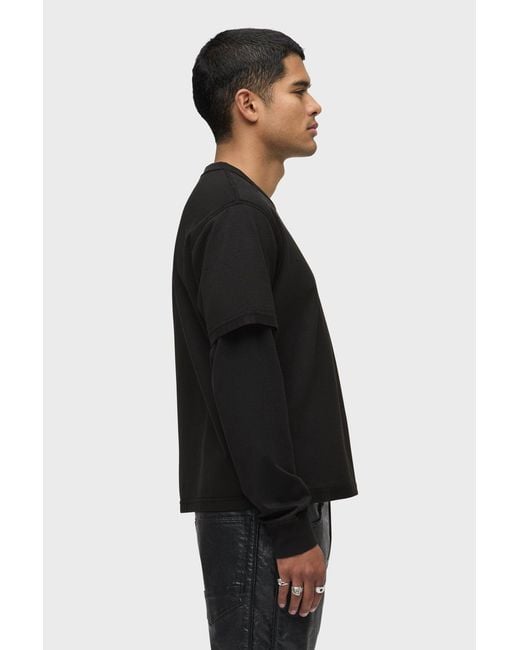 Hudson Black Hybrid Tee for men