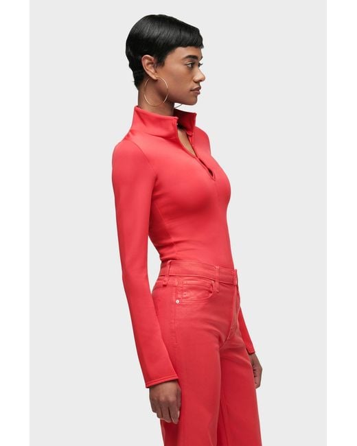 Hudson Red Long Sleeve Hook & Eye Bodysuit