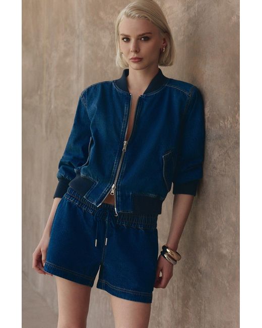 Hudson Blue Denim Bomber Jacket
