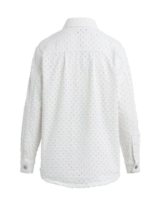 Hudson White Tattered Shacket