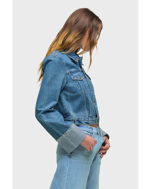 Hudson Blue Cuffed Cropped Denim Jacket