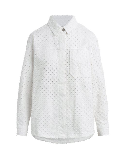 Hudson White Tattered Shacket