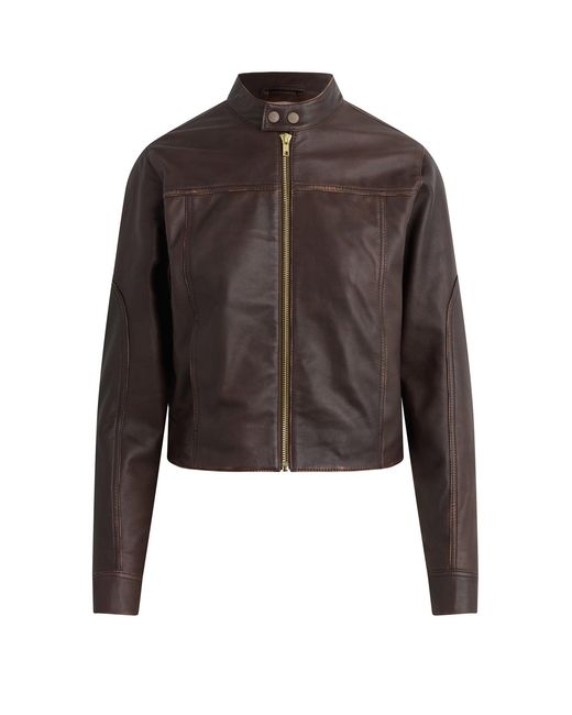 Hudson Blue Leather Moto Jacket