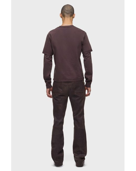 Hudson Black Leather Walker Kick Flare for men