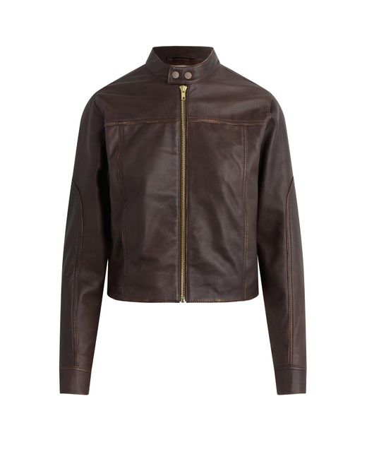 Hudson Blue Leather Moto Jacket