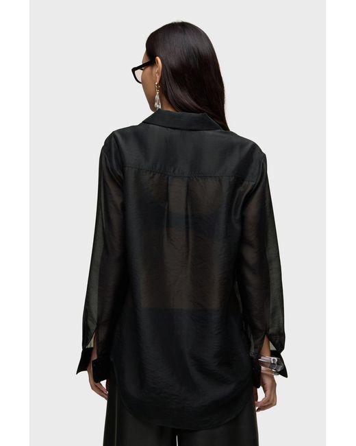 Hudson Black Sheer Oversized Button Up