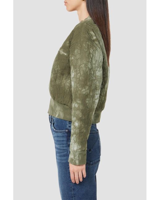 Hudson Green Cropped Bomber Jacket