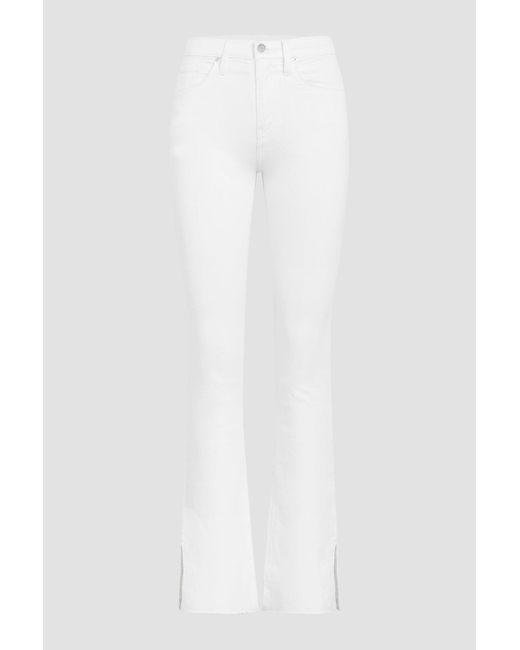 Hudson White Barbara High-rise Baby Bootcut Jean W/ Slit Hem