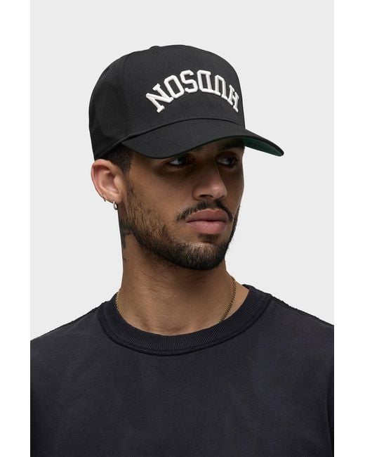 Hudson Black Reversed Snapback Cap