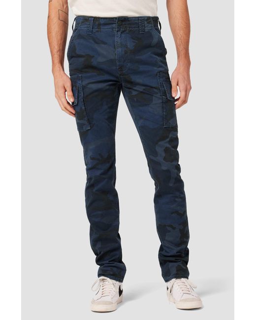 Hudson Jeans Cotton Stacked Slim Military Cargo Pant in Navy Camo (Blue
