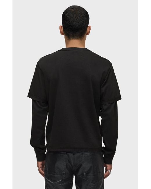 Hudson Black Hybrid Tee for men