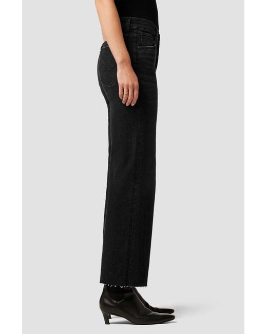 Rosie High-Rise Wide Leg Ankle Raw Hem