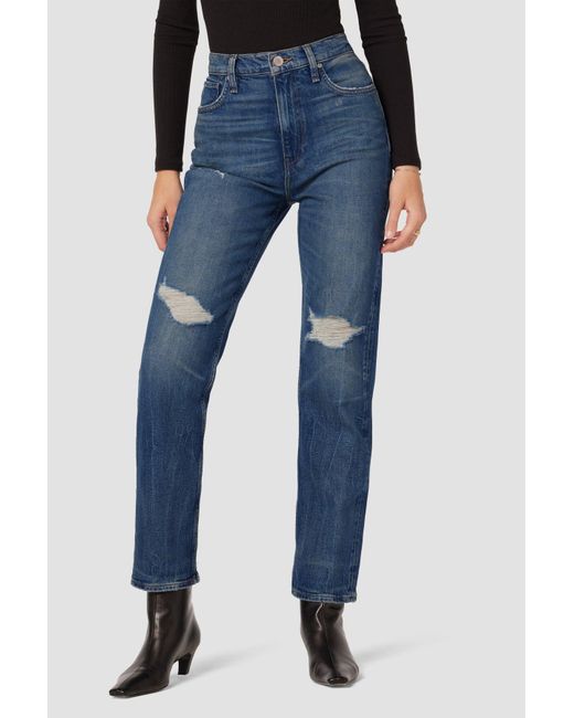 Hudson Jeans Jade High-rise Straight Loose Fit Jean in Blue | Lyst
