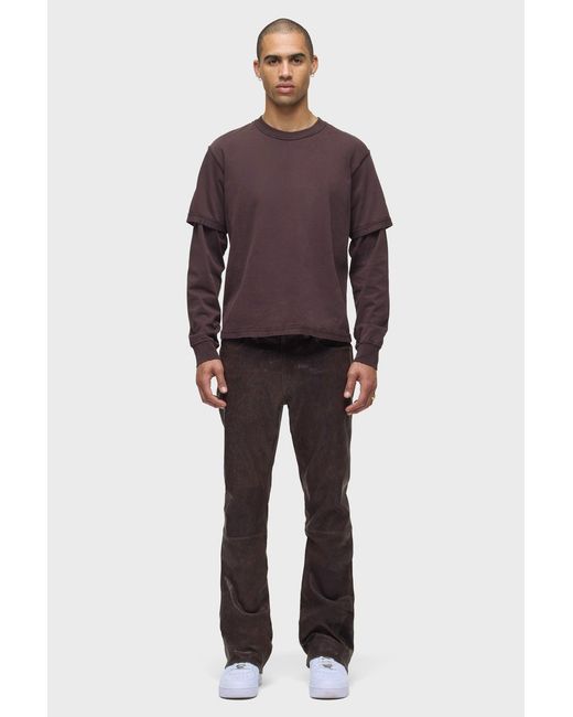 Hudson Black Leather Walker Kick Flare for men