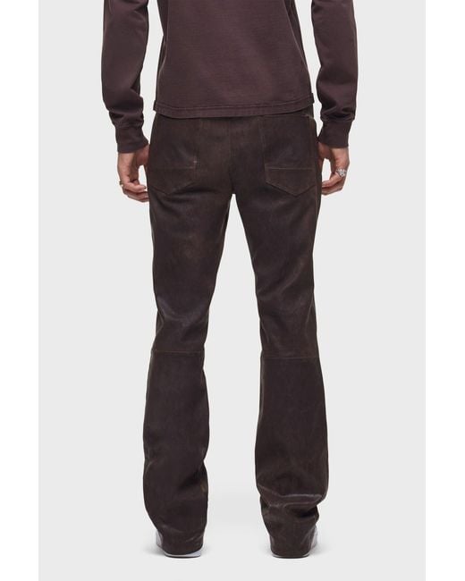 Hudson Black Leather Walker Kick Flare for men