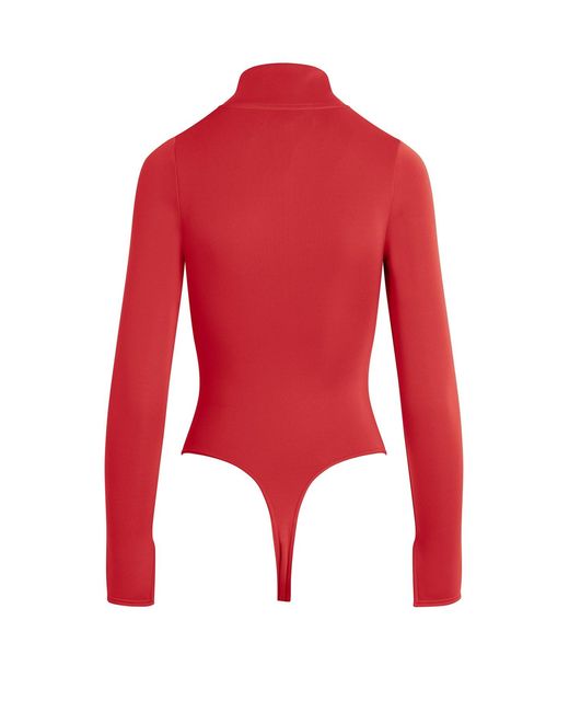 Hudson Red Long Sleeve Hook & Eye Bodysuit