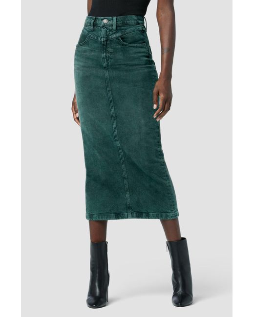 Hudson Jeans Front Yoke Seamed Pencil Skirt in Green Lyst