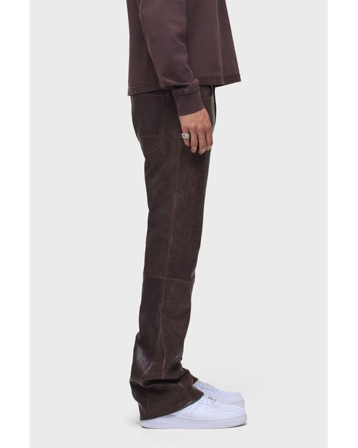 Hudson Black Leather Walker Kick Flare for men